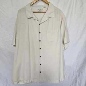 Caribbean Cream Casual Button Down Shirt with Camp Collar